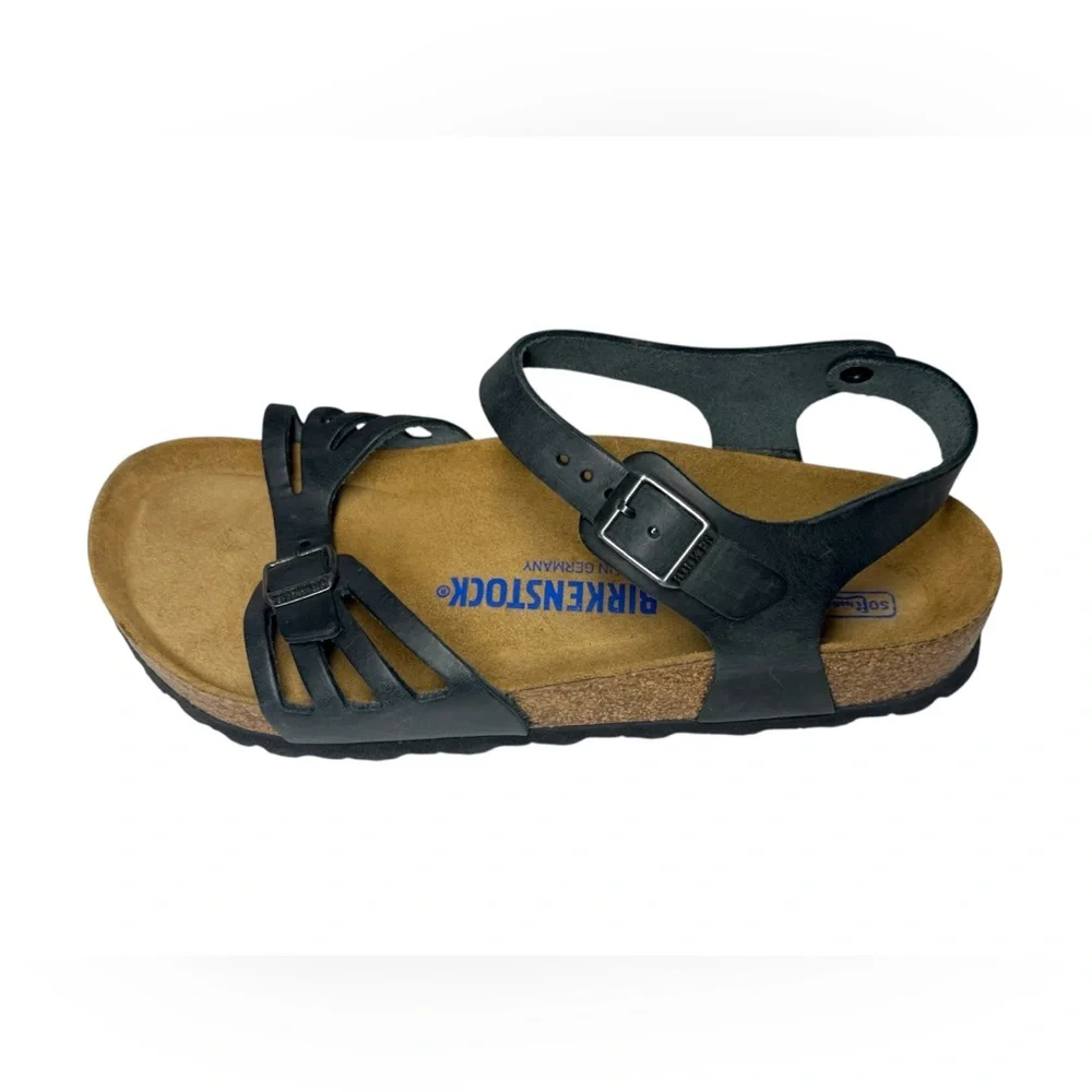 Birkenstock Bali Soft Footbed Sandals Black Oiled Leather 39 Regular Women Sz 8 - Picture 8 of 15